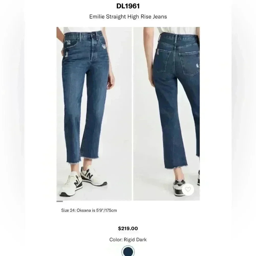 DL1961 New Emilie Straight High Rise Jeans Size 32 Designer - Picture 3 of 17
